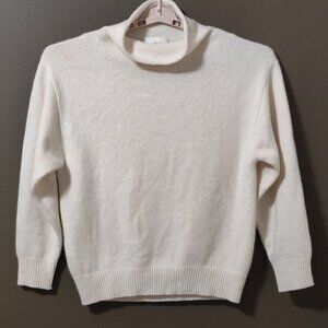 Aritzia Wifred Cream Cashmere Funnel Neck Sweater LARGE